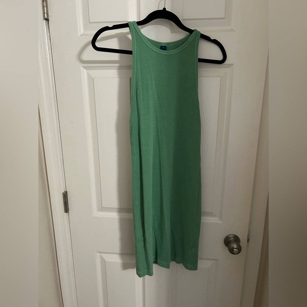 Green midi body con dress